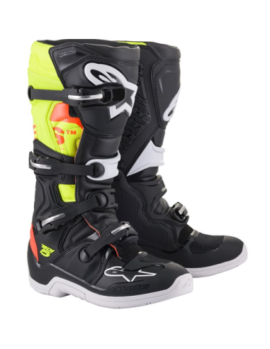 STIVALE TECH 5 BLACK RED FLUO YELLOW FLUO