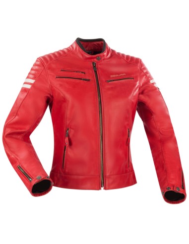 GIACCA LADY FUNKY LEATHER RED/WHITE